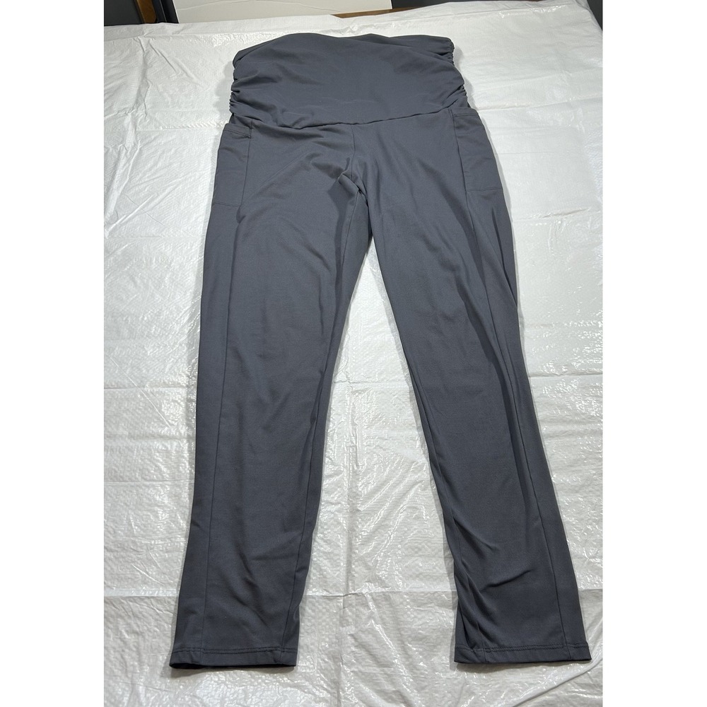 Maternity Charcoal Gray High Waist Pocket Leggings Size XL